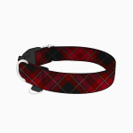 Obroża na klamrę dla psa SPORT RED PLAID
