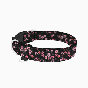 Obroża na klamrę dla psa SPORT PINK FLOWERS