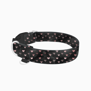 Obroża na klamrę dla psa SPORT PINK HEARTS
